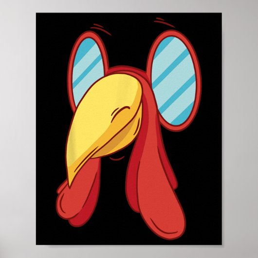 Grappig Turkije gezicht Thanksgiving Herfst Joke H Poster (Voorkant)
