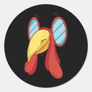 Grappig Turkije gezicht Thanksgiving Herfst Joke H Ronde Sticker