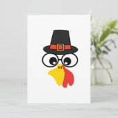 Grappig Turkije gezicht voor Thanksgiving Kaart (Staand voorkant)