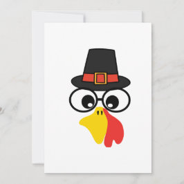 Grappig Turkije gezicht voor Thanksgiving Kaart