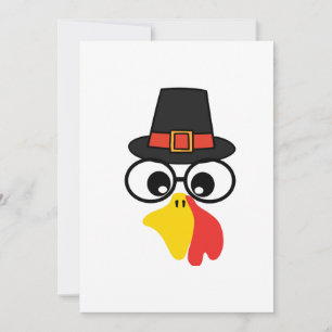 Grappig Turkije gezicht voor Thanksgiving Kaart