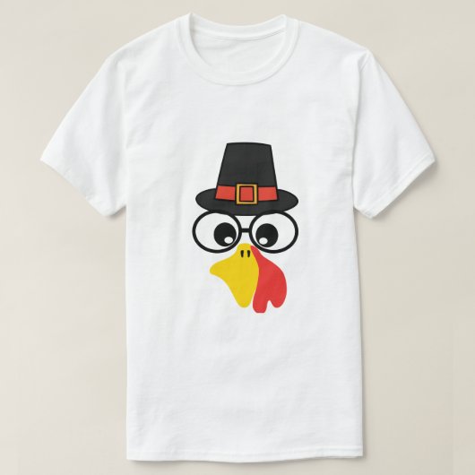 Grappig Turkije gezicht voor Thanksgiving T-shirt (Design voorkant)