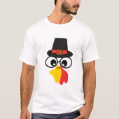 Grappig Turkije gezicht voor Thanksgiving T-shirt (Voorkant)