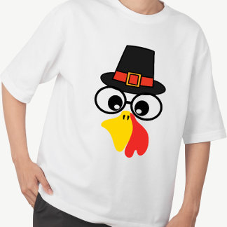 Grappig Turkije gezicht voor Thanksgiving T-shirt