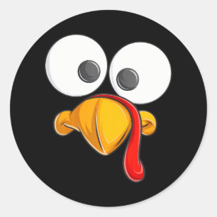 Grappig Turkije Gezichten Peuter Jongens Thanksgiv Ronde Sticker
