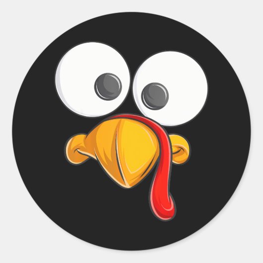 Grappig Turkije Gezichten Peuter Jongens Thanksgiv Ronde Sticker (Voorkant)