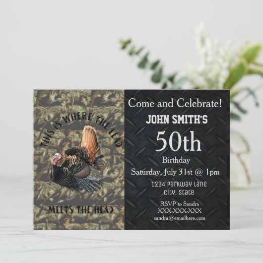 Grappig Turkije Jacht op Mannen Camo Verjaardag Kaart (Staand voorkant)