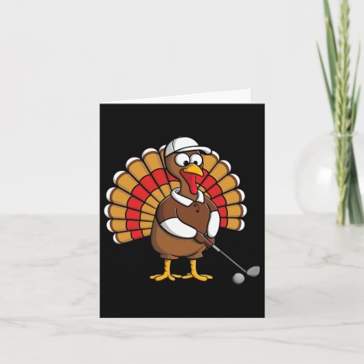 Grappig Turkije met Golf Dankbaar Thanksgiving Gol Kaart (Voorkant)