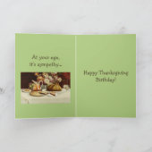 Grappig Turkije Over-the-Hill Thanksgiving Verjaar Feestdagen Kaart (Binnen)