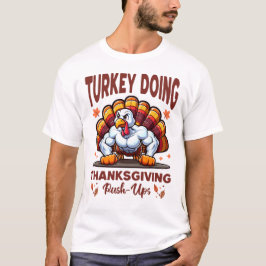 Grappig Turkije Push Ups Thanksgiving Workout T-shirt