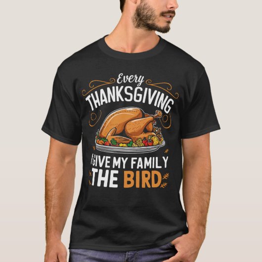 Grappig Turkije Shirten Humoristische Thanksgiving T-shirt (Voorkant)