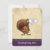 Grappig Turkije Thanksgiving Dinner Invitation Kaart (Achterkant)