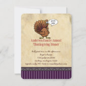 Grappig Turkije Thanksgiving Dinner Invitation Kaart (Voorkant)
