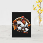 Grappig Turkije Thanksgiving Karate Judo Martial A Kaart (Gele Bloem)