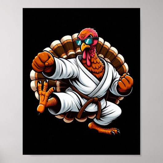 Grappig Turkije Thanksgiving Karate Judo Martial A Poster (Voorkant)