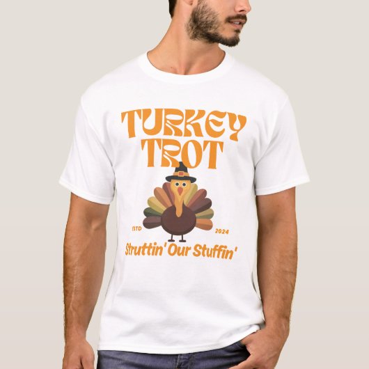 Grappig Turkije Trot Shirt voor Thanksgiving Runne (Voorkant)