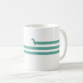 Grappig turquoise teckel mok blauw (Voorkant rechts)