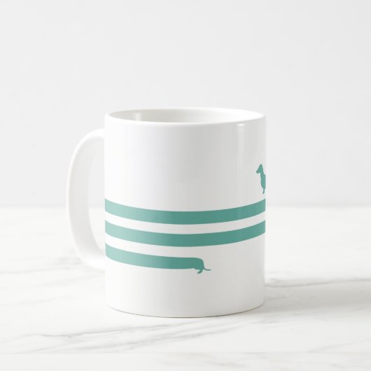 Grappig turquoise teckel mok blauw (Voorkant links)