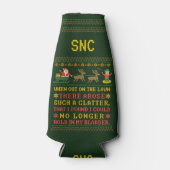 Grappig Twas de avond voor Kerstmis Humoristische Flesjeskoeler (Voorkant)