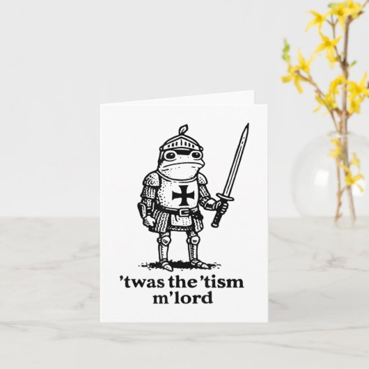 Grappig Twas De Tism Mlord Grappig Meme Middeleeuw Kaart (Gele Bloem)