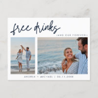 Grappig Twee Foto QR Code Trouwen Save the Date