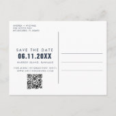 Grappig Twee Foto QR Code Trouwen Save the Date Uitnodiging Briefkaart (Achterkant)