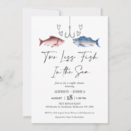 Grappig Twee Minder Vissen In Zee Bruidsparen Douc Kaart (Voorkant)