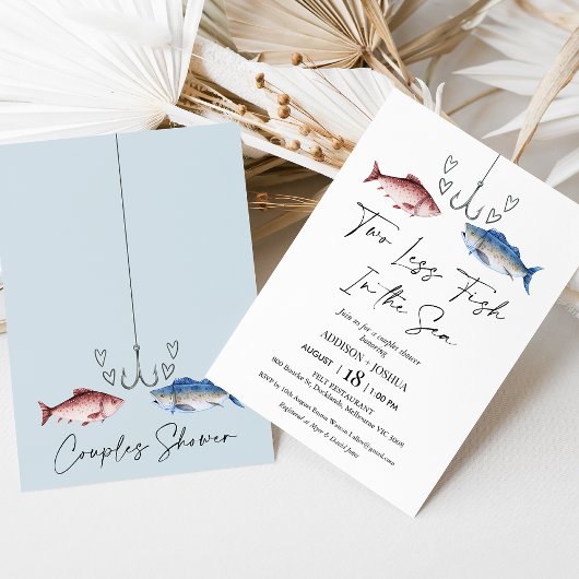 Grappig Twee Minder Vissen In Zee Bruidsparen Douc Kaart