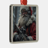 Grappig Tweede Amendement Sinterklaas Kerstmis Metalen Ornament (Rechts)