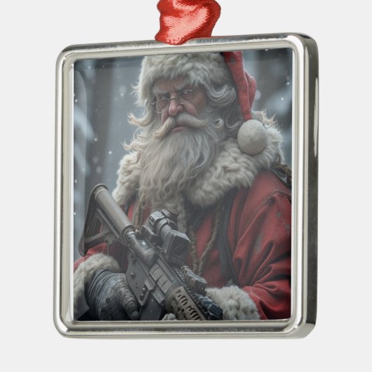 Grappig Tweede Amendement Sinterklaas Kerstmis Metalen Ornament (Links)