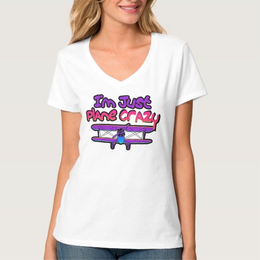 Grappig tweedekker vliegtuig t-shirt (Voorkant)