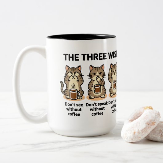 Grappig Tweekleurige Koffiemok (Met donut)