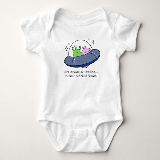 Grappig Tweeling Buitenaardse Aliens Mutsje voor B Romper (Voorkant)