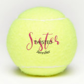 Grappig Twisted Sister Naam Typografie Gift Tennisballen (Voorkant)