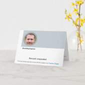 Grappig Twitter Ban Humor Joke Verjaardag Kaart (Gele Bloem)