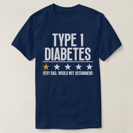 Grappig type 1 diabetes 2 t-shirt (Design voorkant)