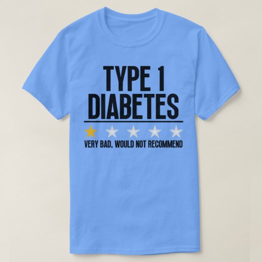 Grappig type 1 diabetes 3 t-shirt (Design voorkant)
