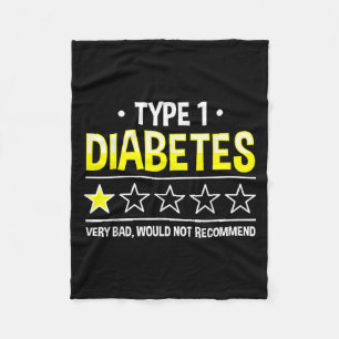 Grappig Type 1 Diabetes One Star Humor Fleece Deken