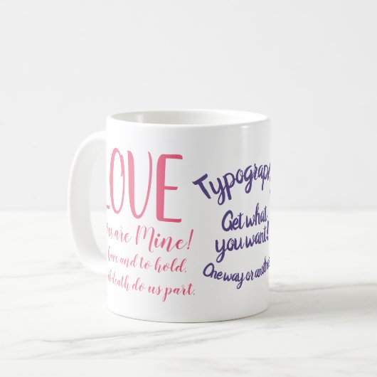 Grappig Typografie Gift. Aangepaste tekst dubbelzi Koffiemok (Voorkant links)