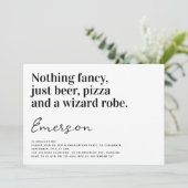 Grappig Typografie Niets Fancy Afstudeerder Party Kaart (Staand voorkant)