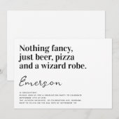 Grappig Typografie Niets Fancy Afstudeerder Party Kaart (Voorkant / Achterkant)