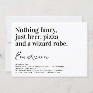 Grappig Typografie Niets Fancy Afstudeerder Party Kaart