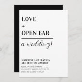 Grappig Typografie Zwart Wit Casual Bruiloft Kaart (Voorkant / Achterkant)