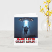 Grappig Ufo-ontvoering Maak Aarde Groot Again T-sh Kaart (Gele Bloem)