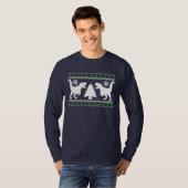Grappig! Ugly Holiday T-Rex Sweater T-shirt (Voorkant volledig)