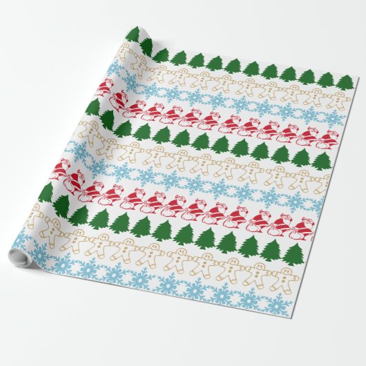 Grappig Ugly KerstSweater Pattern Cadeaupapier (Uitgerold)