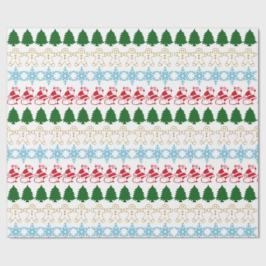Grappig Ugly KerstSweater Pattern Cadeaupapier (Vlak)