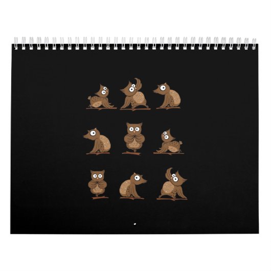 Grappig uil emotie patroon kalender (Hoes)
