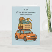 Grappig Uit Naar College Met Ingepakte Auto Custom Kaart (Voorkant)