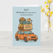 Grappig Uit Naar College Met Ingepakte Auto Custom Kaart (Gele Bloem)